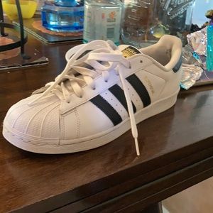 Adidas Superstar Mens 9.5 White Black